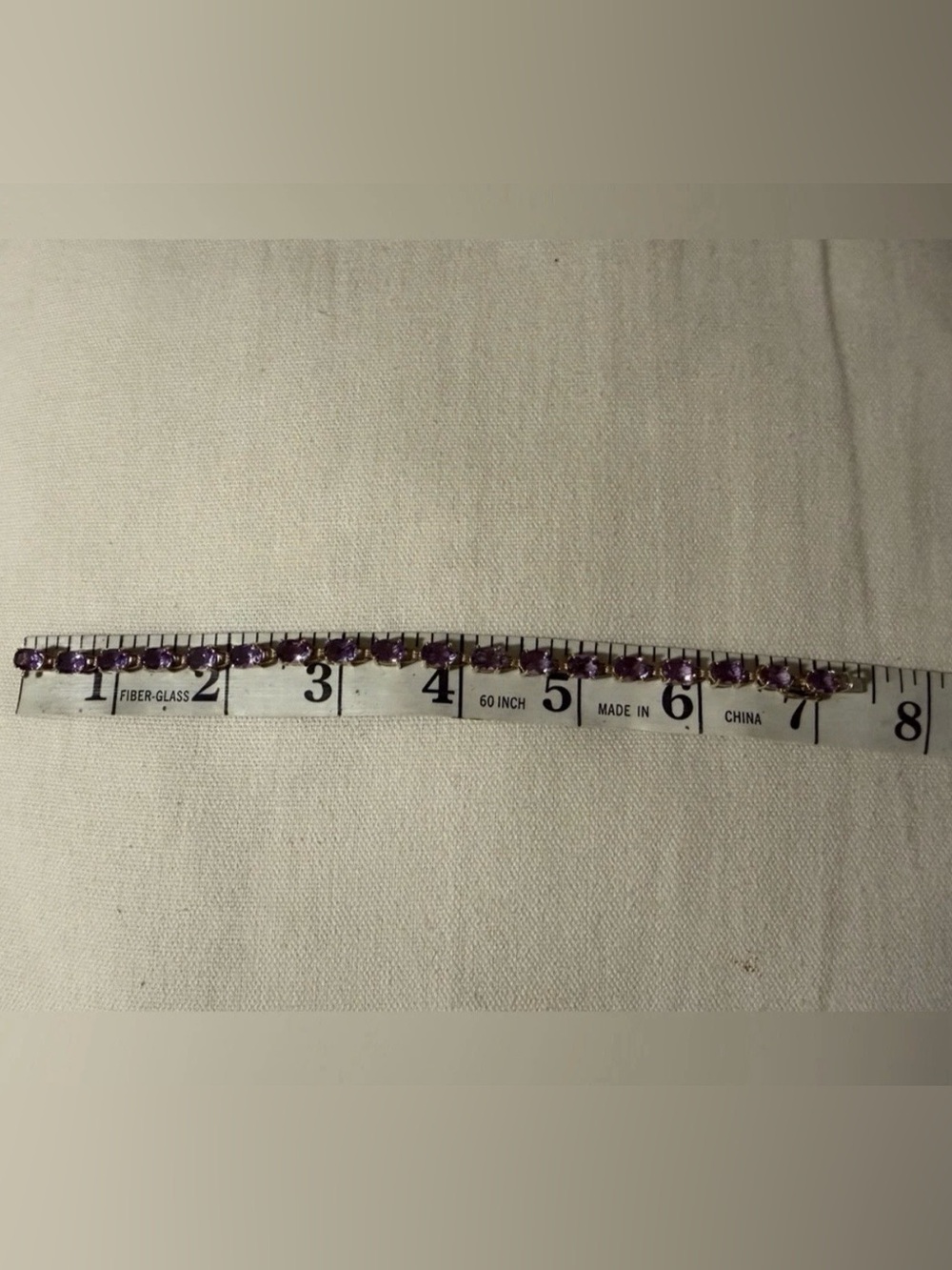 Genuine Amethyst 18 Stone 10kt YG Bracelet 7.5" W/Box Clasp Safety Latch - Picture 5 of 12